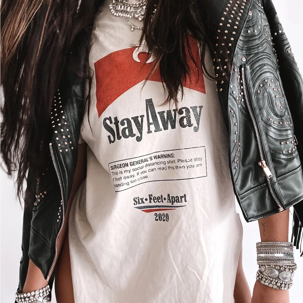 Pebby Forevee Stay Away Side Slit Tee